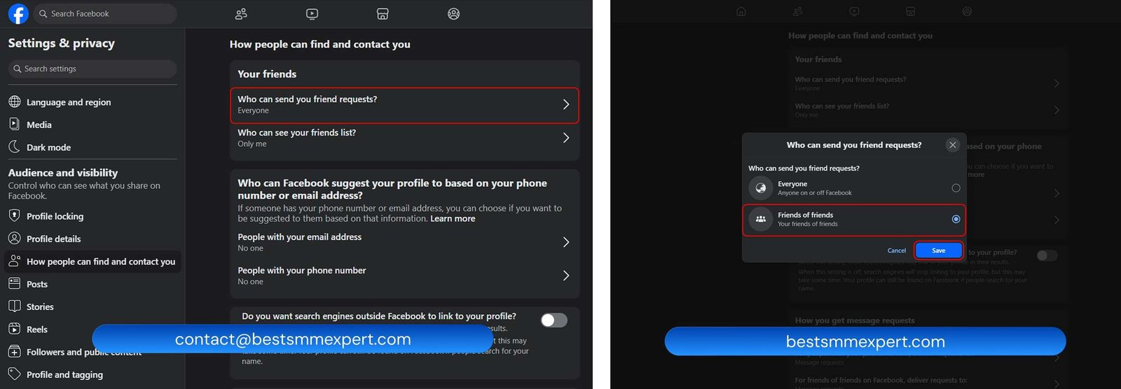 How can i disable friend request on facebook using Facebook Desktop