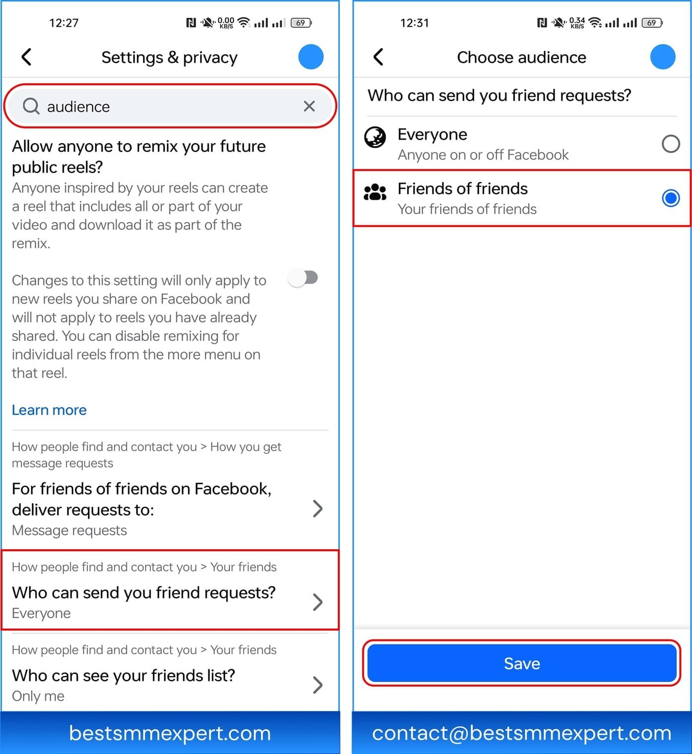 How can i disable friend request on facebook using the Facebook Mobile App